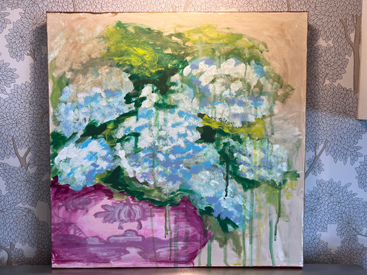 Slipping Into Pink (20x20 canvas)