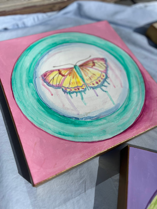 Weeping Flutters Pink (12x12 canvas)