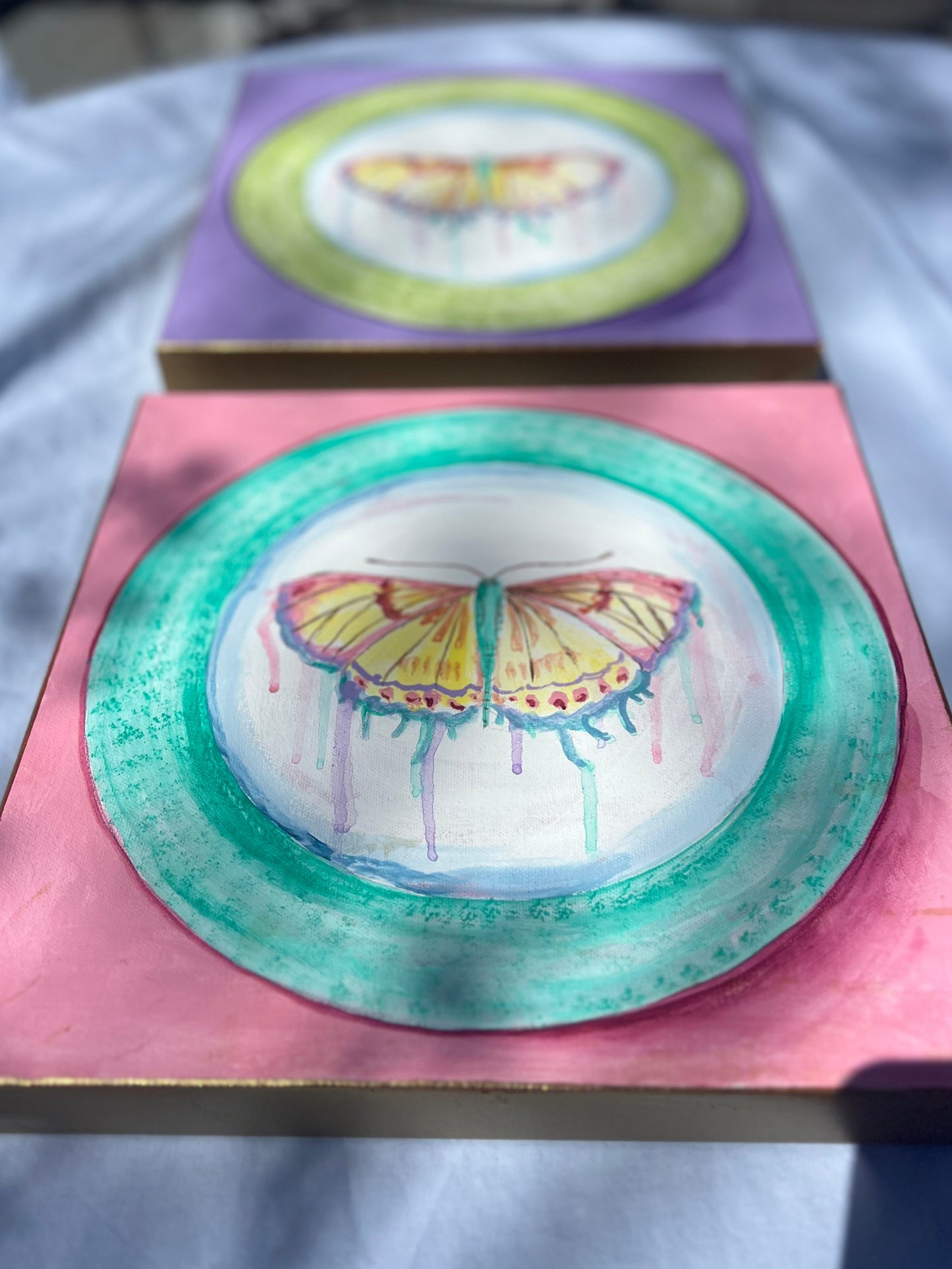 Weeping Flutters Pink (12x12 canvas)