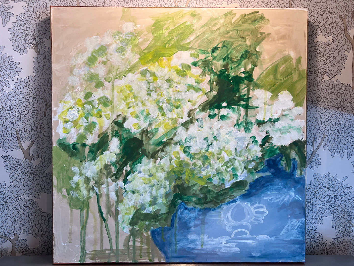Slipping Into Blue (20x20 canvas)